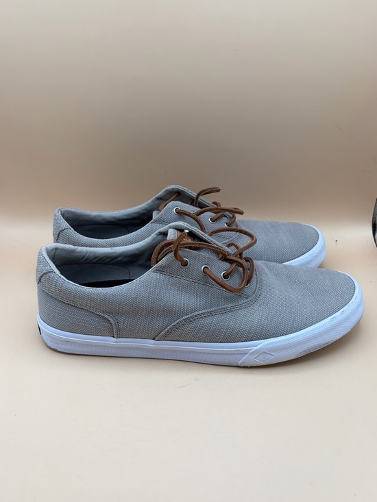 Sperry Other - Sperry Light Gray Canvas Men’s Size 10 Shoes with Brown Laces